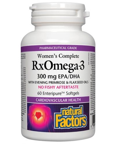 RX Omega-3 Woman's Complete, 1035 mg, 60 софтгел капсули, Natural Factors - 1