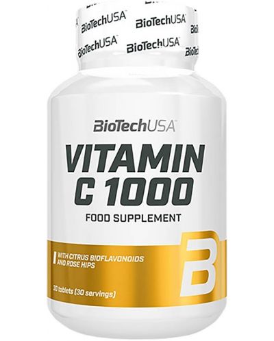 Vitamin C, 1000 mg, 30 таблетки, BioTech USA - 1
