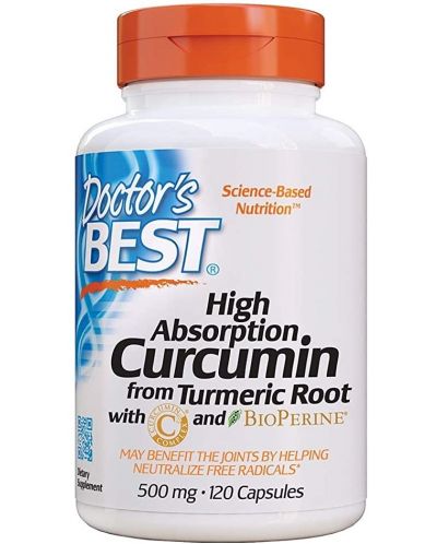 High Absorption Curcumin, 500 mg, 120 капсули, Doctor's Best - 1