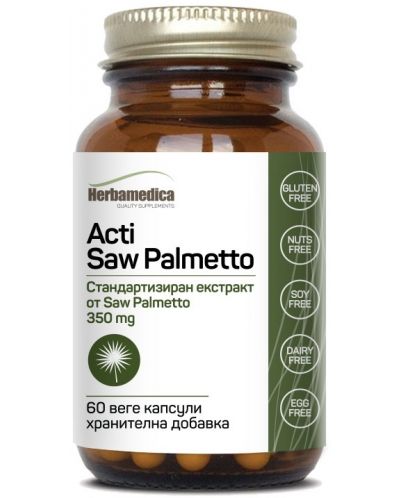 Acti Saw Palmetto, 350 mg, 60 веге капсули, Herbamedica - 1