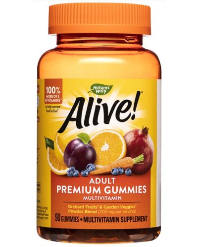 Alive Adult Premium Gummies, 90 таблетки, Nature's Way - 1
