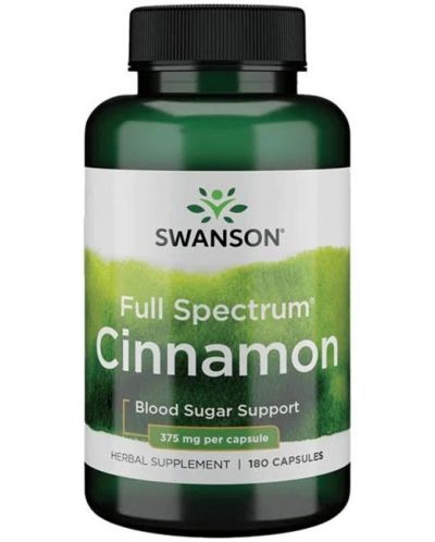 Full Spectrum Cinnamon, 375 mg, 180 капсули, Swanson - 1
