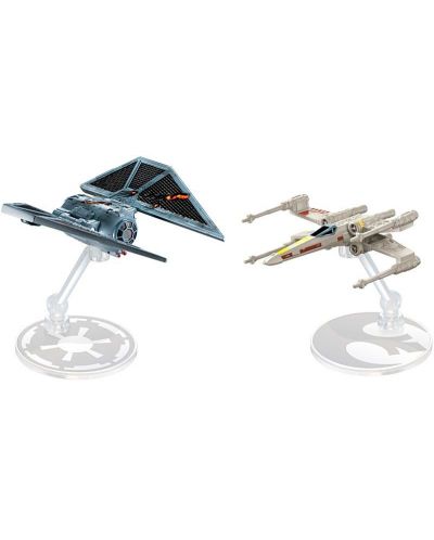 Комплект звездни кораби Mattel Hot Wheels Star Wars - Rogue One, Raven Red 5 Deluxe vs X-Wing - 1