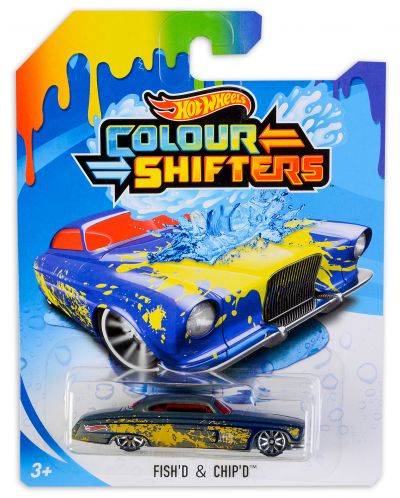 Количка Hot Wheels Colour Shifters - Fish'd & Chip'd, с променящ се цвят - 1