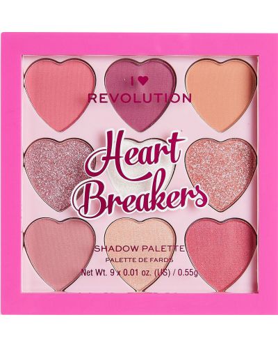 I Heart Revolution Heartbreakers Палитра сенки Sweetheart, 9 цвята - 2