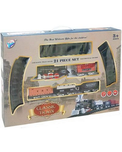 Игрален комплект Raya Toys - Класически влак с релси, 21 части - 3