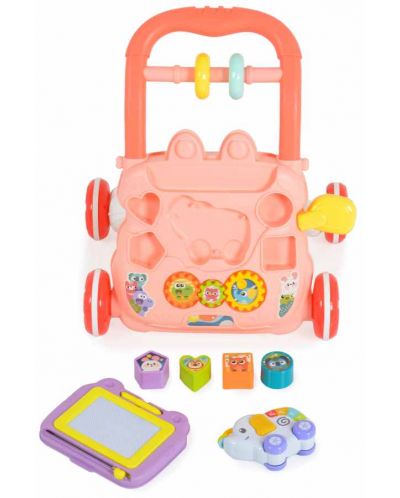 Играчка за прохождане Moni Toys - Elephant, розова - 4