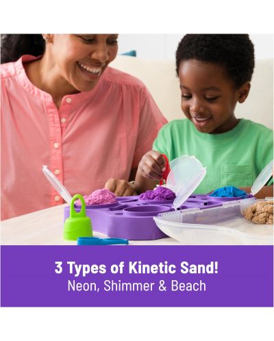 Игрален комплект Kinetic Sand - Куфарче с 5 вида пясък - 5