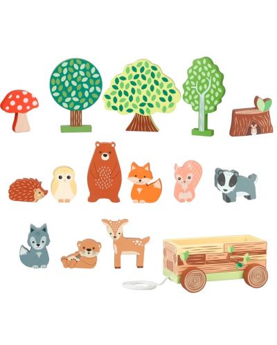 Игрален комплект Orange Tree Toys - Горски животни с количка - 3