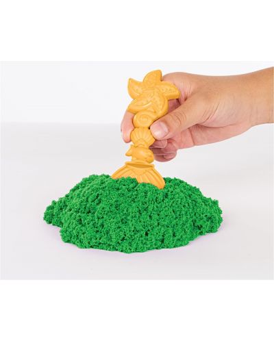 Игрален комплект Kinetic Sand - Пясъчник с аксесоари и зелен кинетичен пясък - 6