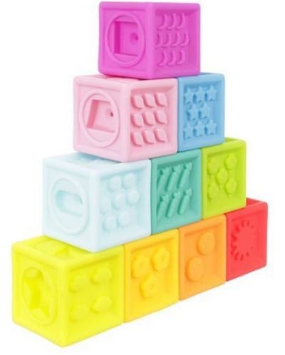 Игрален комплект Kruzzel - Меки сензорни кубчета, 10 броя - 3