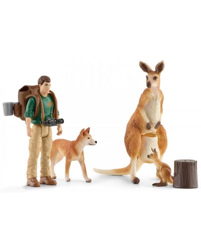 Игрален комплект Schleich Wild Life - Поход с раница в Австралия, 9 части - 2