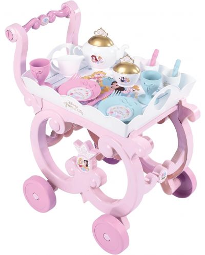 Игрален комплект 2 в 1 Smoby Disney Princess - Сервиз за чай с количка - 1