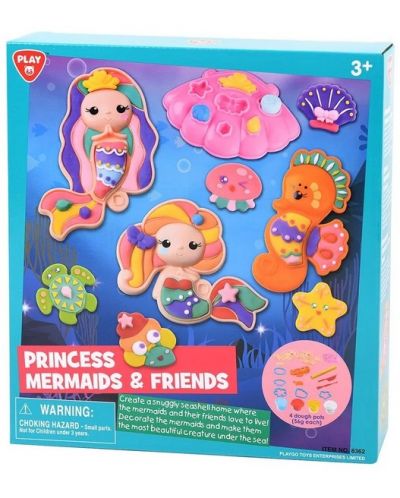 Игрален комплект с пластилин PlayGo - Принцеси, русалки и приятели - 1