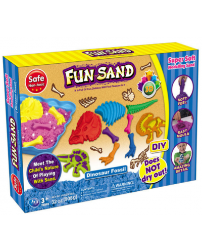 Игрален комплект Fun Sand - Кинетичен пясък, динозавърски скелет - 1