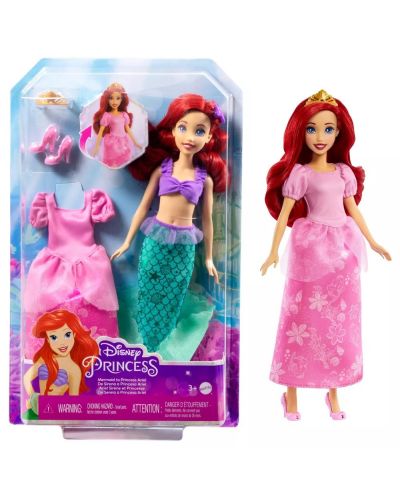 Игрален комплект Disney Princess - Кукла Ариел със сменящо се облекло - 1