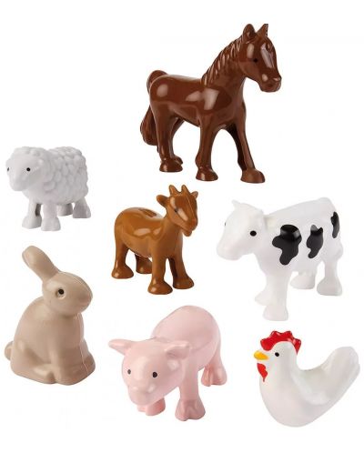Игрален комплект Ecoiffier Abrick - Животните от фермата, 7 броя - 2