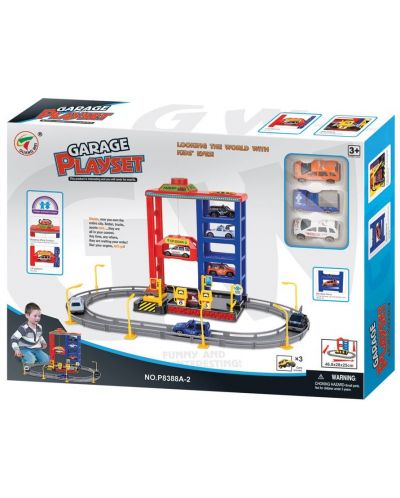 Garage Playset Паркинг Гараж с асансьор и 3 коли ZY525956/P8388A-2 x24