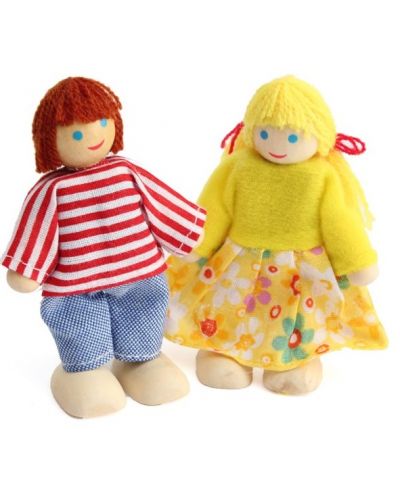 Игрален комплект Smart Baby - Семейство дървени кукли, 4 броя - 2
