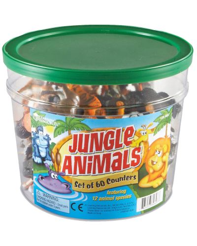 Игрален комплект Learning Resources - Животни от джунглата, 60 броя - 1