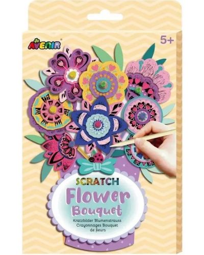 Игрален комплект Avenir Scratch Bouquet - Цветя - 1