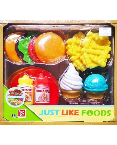 Игрален комплект Raya Toys - Food Box Бургер и сладолед - 2