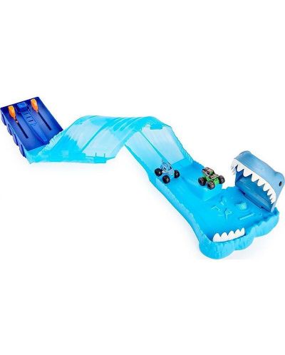 Игрален комплект Monster Jam Mini - Писта изстрелвачка с акула - 2