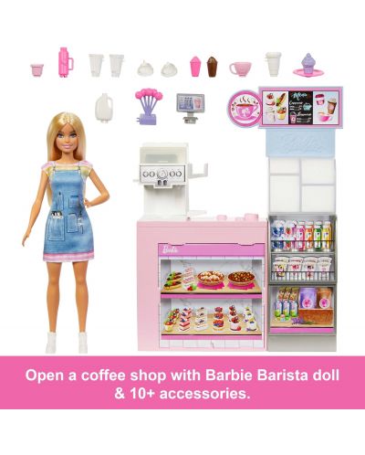 Игрален комплект Barbie You Can Be Anything - Магазин за кафе - 6