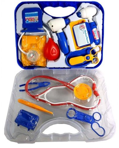 Игрален комплект Raya Toys - Чичо доктор в куфарче, син - 4