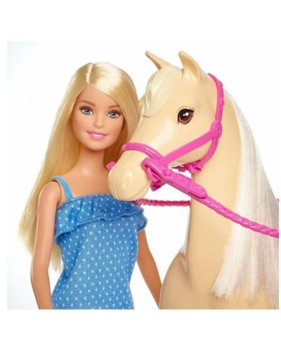 Игрален комплект Mattel Barbie - Барби и конче за езда - 3