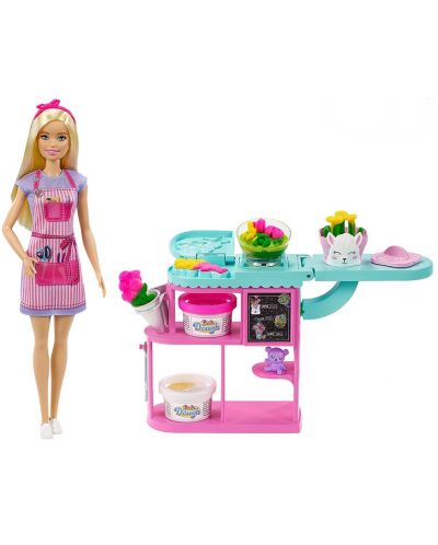 Игрален комплект Mattel Barbie - Магазин за цветя - 1