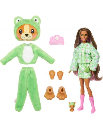 Игрален комплект Barbie Cutie Reveal - Куче облечено като жабка, с 10 изненади - 2