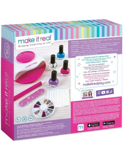 Игрален комплект Make It Real - Студио за маникюр, Glitter Nail Spa - 2