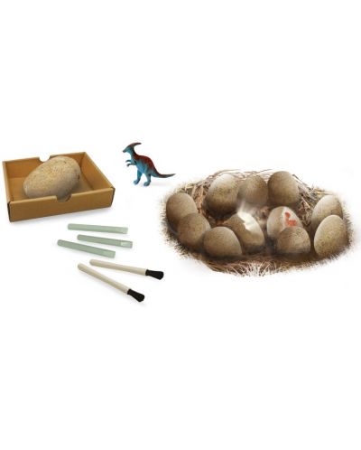 Игрален комплект Buki France - Мега дино яйце за откриване, с 12 динозаври - 2