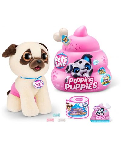Игрален комплект Zuru Pets Alive Pooping Puppies - Плюшено акащо куче с аксесоари - 3