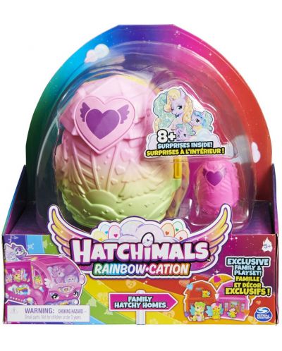 Игрален комплект Hatchimals - Яйчице изненада, Семейни приключения, оранжево - 1