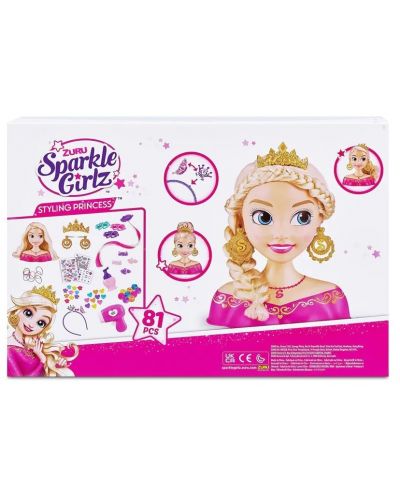 Игрален комплект Zuru Sparkle Girlz - Модел за прически Styling Princess, 81 части - 7