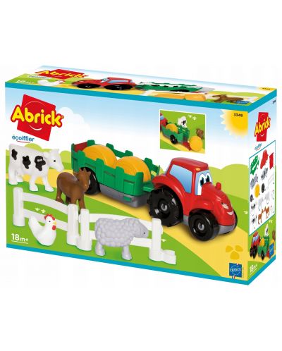 Игрален комплект Ecoiffier Abrick - Трактор, с животни - 2