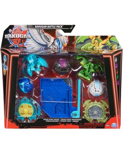 Игрален комплект Bakugan - Special Attack Ventri, Dragonoid, Titanium Bruiser, Titanium Trox, Smoke - 1