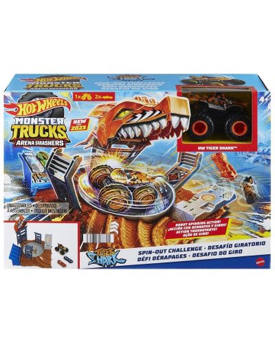 Игрален комплект Hot Wheels Monster Trucks - Spin-Out Challenge: Световна арена, полуфинал - 1