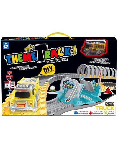 Игрален комплект Felyx Toys - Писта със светещо камионче, лупинг, 165 части - 1