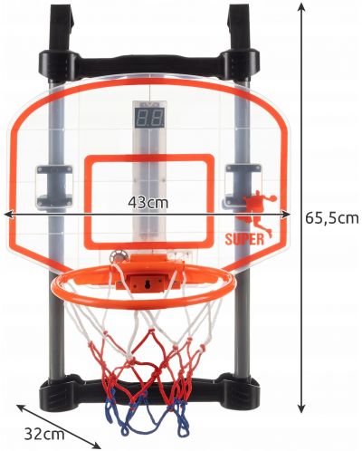 Игрален комплект Kruzzel - Баскетболно табло с кош и топка - 10