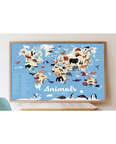 Игрален комплект Poppik - Животните по света, плакат със стикери - 6