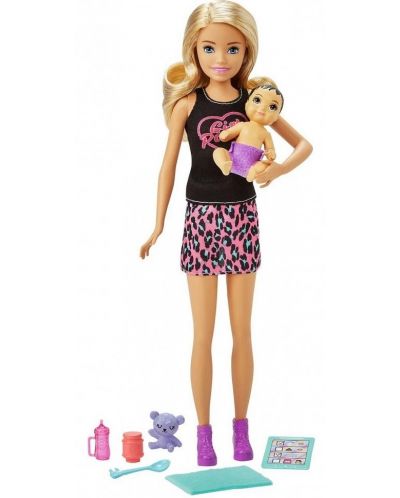 Игрален комплект Barbie Skipper - Барби детегледачка с руса коса - 2