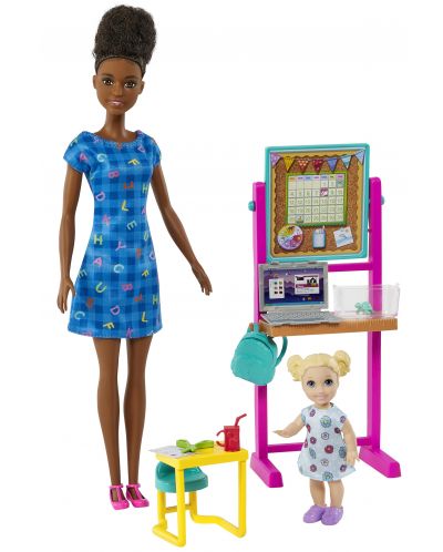 Игрален комплект Barbie You can be anything - Учителка с черна коса и лаптоп - 1
