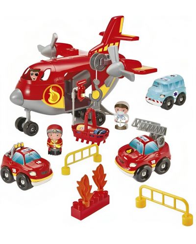 Игрален комплект Ecoiffier Abrick - Пожарникарски товарен самолет - 1
