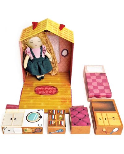 Игрален комплект Svoora - Кукла Ани с преносима къща - 4