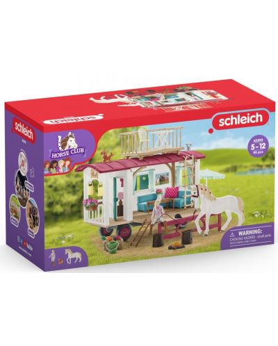 Игрален комплект Schleich Horse Club - Каравана с коне и аксесоари, 95 части - 2