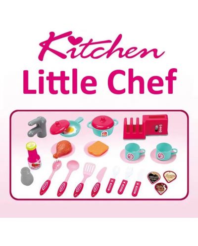 Игрален комплект Buba Kitchen Cook - Детска кухня, розова - 3
