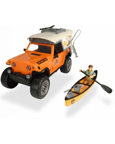 Игрален комплект Dickie toys Playlife - Къмпинг сет, с джип и кану, 22 cm